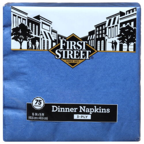 First Street Cobalt 3-Ply Dinner Napkins