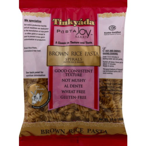 Tinkyada Brown Rice Pasta, Spirals