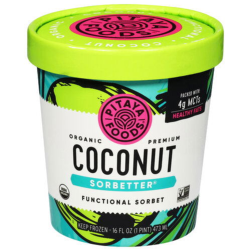 Pitaya Foods Sorbet, Organic, Coconut, Sorbetter, Premium