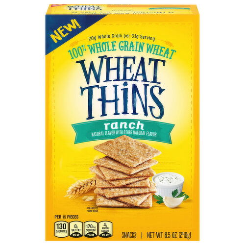 Wheat Thins 100% Whole Grain Wheat Ranch Snacks
