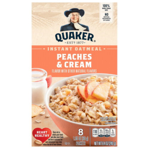 Quaker Peaches & Cream Instant Oatmeal Image 1 of 6
