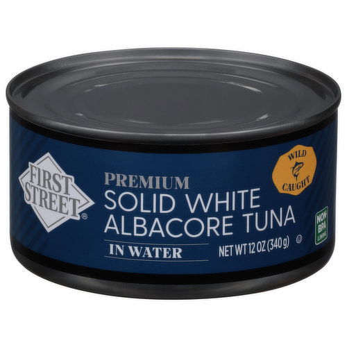 First Street Tuna, Solid White Albacore, Premium, in Water