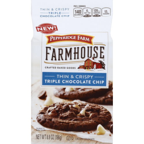 Pepperidge Farm Cookies, Triple Chocolate Chip, Thin & Crispy Image 1 of 2