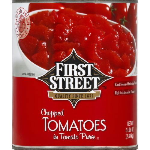 First Street Tomatoes, in Tomato Puree, Chopped