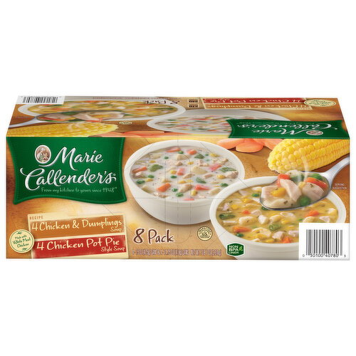 Marie Callender's Soup, Chicken & Dumplings, Chicken Pot Pie, 8 Pack Image 1 of 6