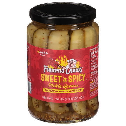 Famous Dave's Pickle Spears, Sweet 'n Spicy, Mild