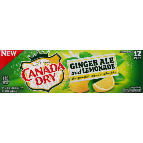 Canada Dry Ginger Ale and Lemonade, 12 Pack
