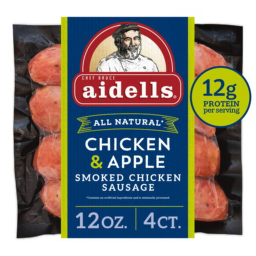 Aidells Smoked Chicken Sausage, Chicken & Apple, (4 Fully Cooked Links) Image 1 of 4