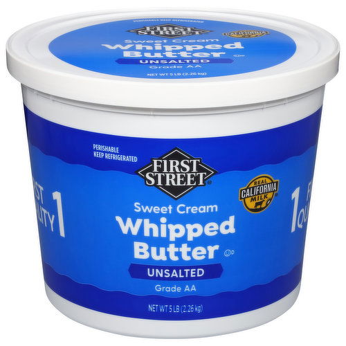 First Street Whipped Butter, Unsalted, Sweet Cream