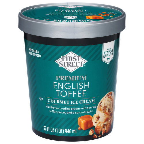 First Street Premium English Toffee Gourmet Ice Cream