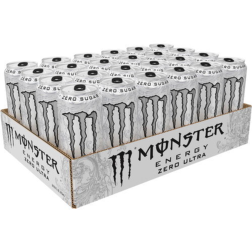 Monster Energy Ultra Monster Energy, Zero Ultra, Sugar Free Energy Drink, 24 Pack - 16 Fl Oz