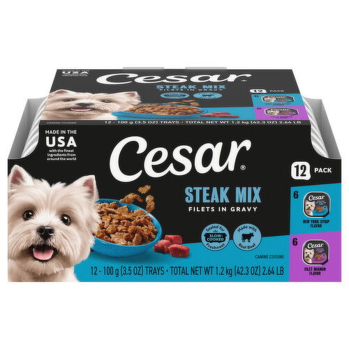 Cesar Filets in Gravy Steak Mix Canine Cuisine