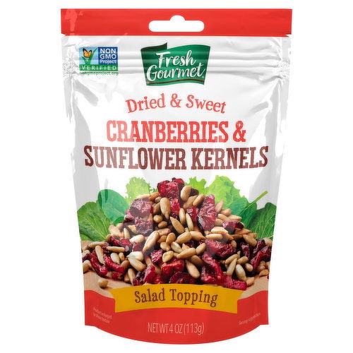 Fresh Gourmet Cranberries & Sunflower Kernels, Dried & Sweet