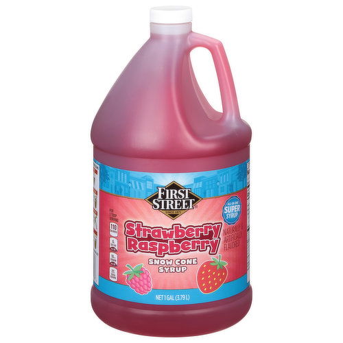 First Street Snow Cone Syrup, Strawberry Raspberry