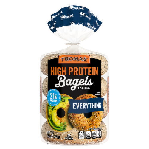 Thomas' Pre-Sliced High Protein Everything Bagels