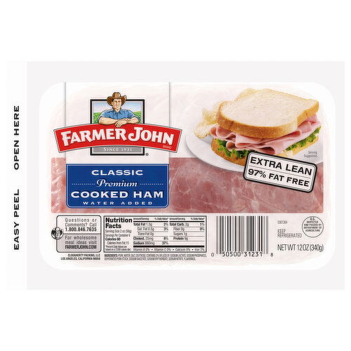 Farmer John Cooked Ham, Premium, Classic
