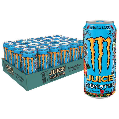 Juice Monster Monster Energy Juice, Mango Loco, Juice + Energy Drink, 24 Pack - 16 Fl Oz