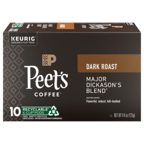 Peet's Coffee Coffee, Dark Roast, Major Dickason’s Blend, K-Cup Pods