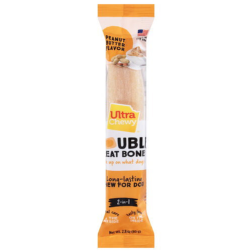 Ultra Chewy 2-In-1 Long-Lasting Peanut Butter Flavor Chew for Dogs Image 1 of 5