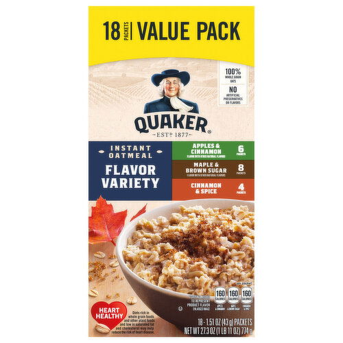 Quaker Flavor Variety Instant Oatmeal Value Pack