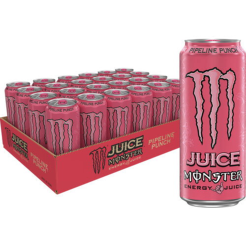 Juice Monster Monster Energy Juice, Pipeline Punch, Energy Drink, 24 Pack - 16 Fl Oz