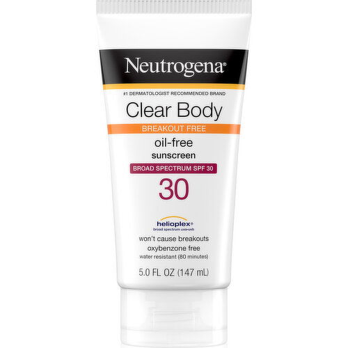 Neutrogena Sunscreen, Oil-Free, Clear Body, Broad Spectrum SPF 30