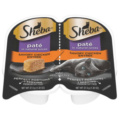 Sheba Cat Food, Savory Chicken Entree, Pate, Perfect Portions