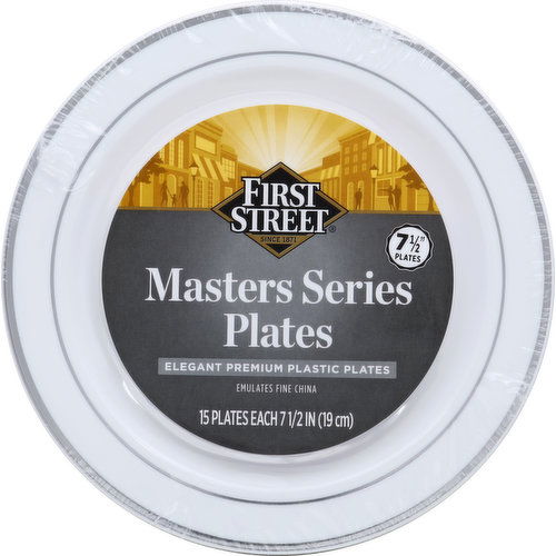 First Street Plastic Plates, Master Series, 7-1/2 Inches