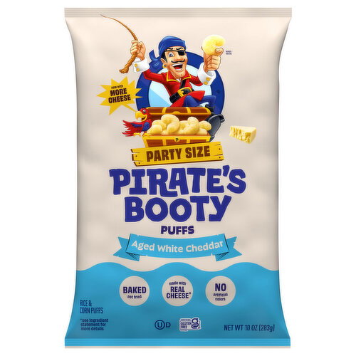 Pirate's Booty Aged White Cheddar Rice & Corn Puffs Party Size Image 1 of 4
