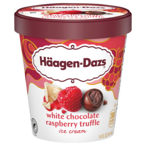 Haagen-Dazs Ice Cream, White Chocolate Raspberry Truffle, 14 fl Oz