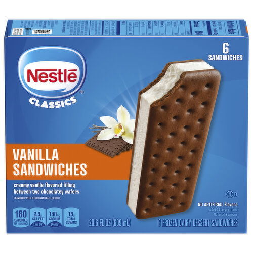 Nestle Vanilla Frozen Dairy Dessert Sandwiches