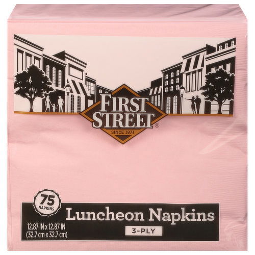 First Street Luncheon Napkins, Classic Pink, 3-Ply