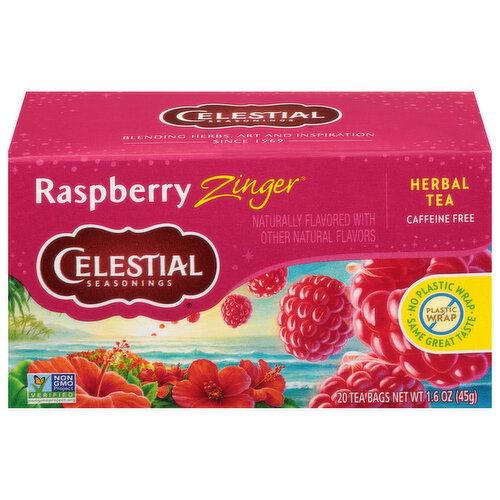 Celestial Seasonings Caffeine Free Tea Bags Raspberry Zinger Herbal Tea