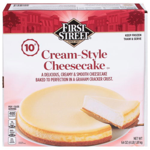 First Street Cheesecake, Cream-Style, 10 Inch