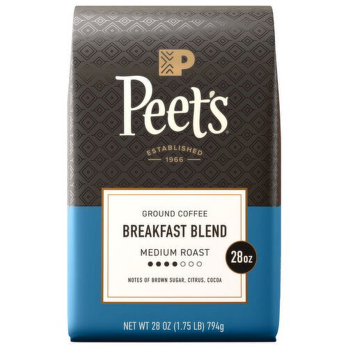 Peet's Coffee Ground Medium Roast Breakfast Blend Coffee