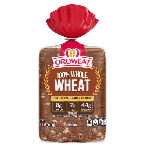 Oroweat 100% Whole Wheat Whole Wheat Bread, 24 oz Image 1 of 11