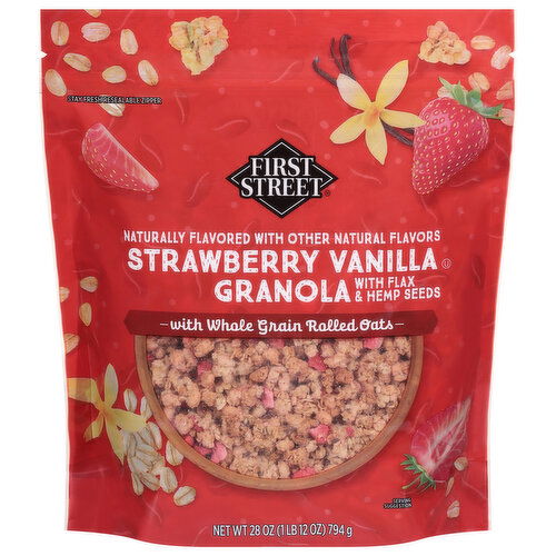 First Street Strawberry Vanilla Granola with Flax & Hemp Seeds