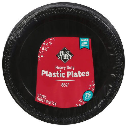 First Street Plastic Plates, Heavy Duty, 8.785 Inches