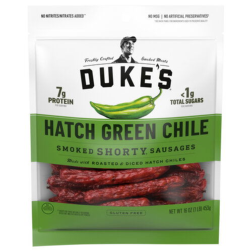 Duke's Sausages, Shorty, Smoked, Hatch Green Chile