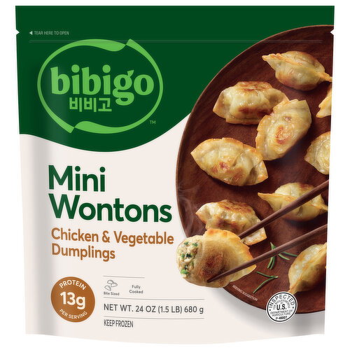 Bibigo Wontons Chicken & Vegetable Mini Dumplings Image 1 of 4