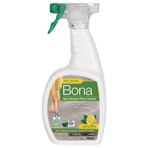 Bona Floor Cleaner, Hard-Surface, Lemon Mint, Citrus Scent