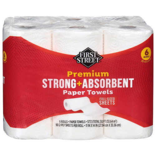 First Street Paper Towels, Strong & Absorbent, Big Rolls