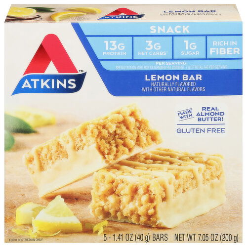 Atkins Snack Bars, Lemon