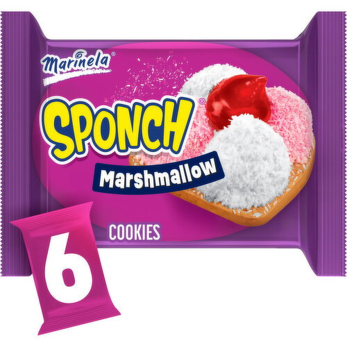 Marinela Coconut and Strawberry Marshmallow Cookies, 6 packs, 9.54 oz