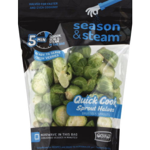 Season & Steam Brussels Sprouts, Sprout Halves, Quick Cook