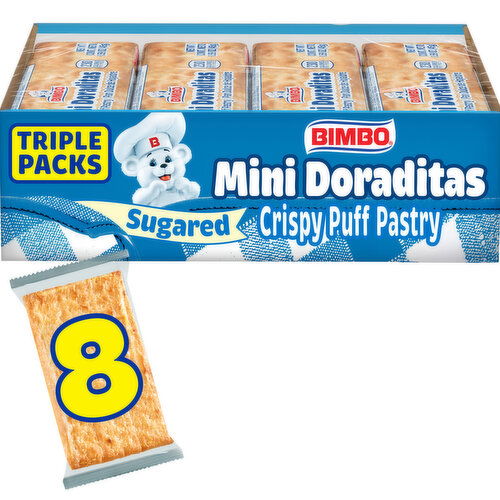 Bimbo Sugar Crispy Puff Pastry, 8 triple packs,  12.72 oz