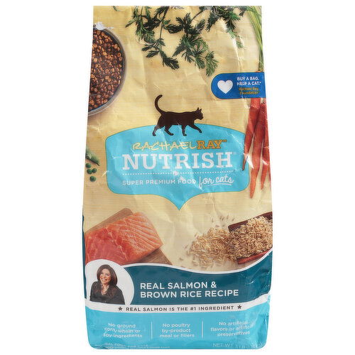 Rachael Ray Nutrish Food for Cats, of All Ages, Natural, Real Salmon & Brown Rice Recipe