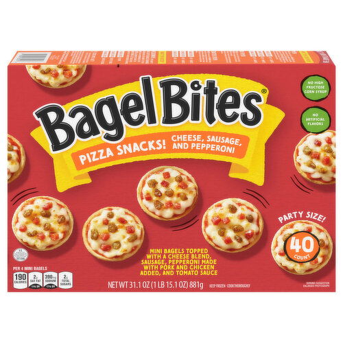 Bagel Bites Cheese, Sausage, and Pepperoni Pizza Snacks Party Size!