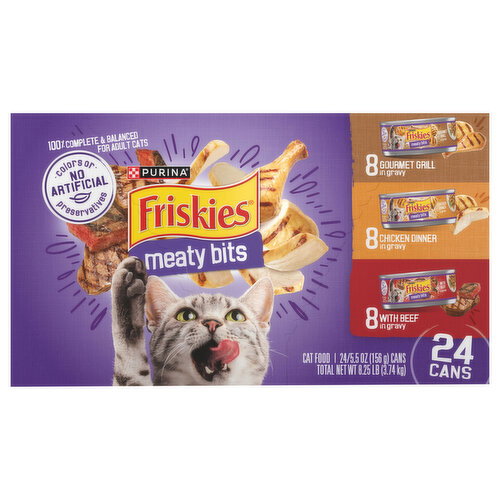 Friskies Cat Food, Gourmet Grill in Gravy/Chicken Dinner in Gravy/with Beef in Gravy Image 1 of 5