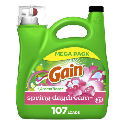 Gain Liquid Laundry Detergent, Spring Daydream Scent, 107 Loads